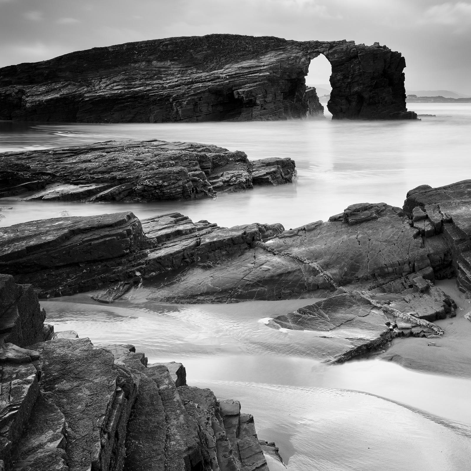 As Catedrais Beach, huge storm clouds, black and white photography, art seascape For Sale 5