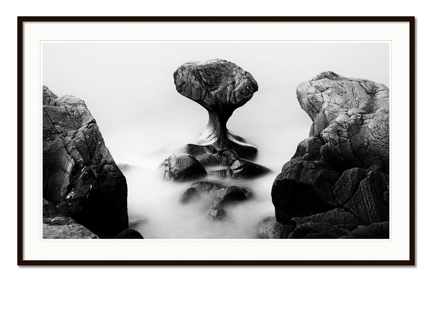 Attracted by the Sea, Rock Formation, minimalist landscape photography, limited - Gray Landscape Photograph by Gerald Berghammer