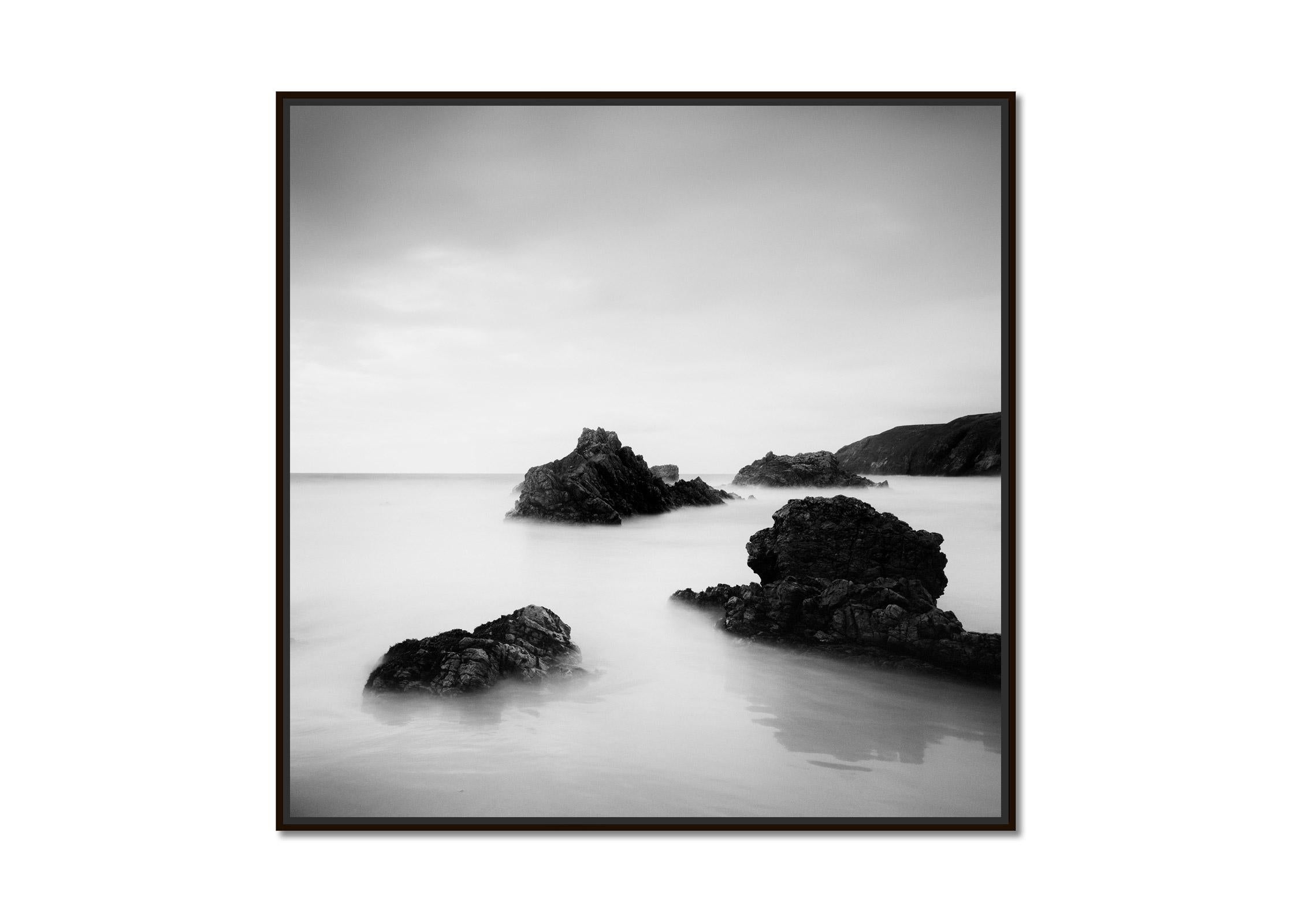 Award Winning Beach, coastline, Scotland, black and white landscape photography - Photograph by Gerald Berghammer
