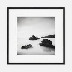 Winning Beach, Schottland, Schwarz-Weiß-Kunstlandschaft, Holzrahmen