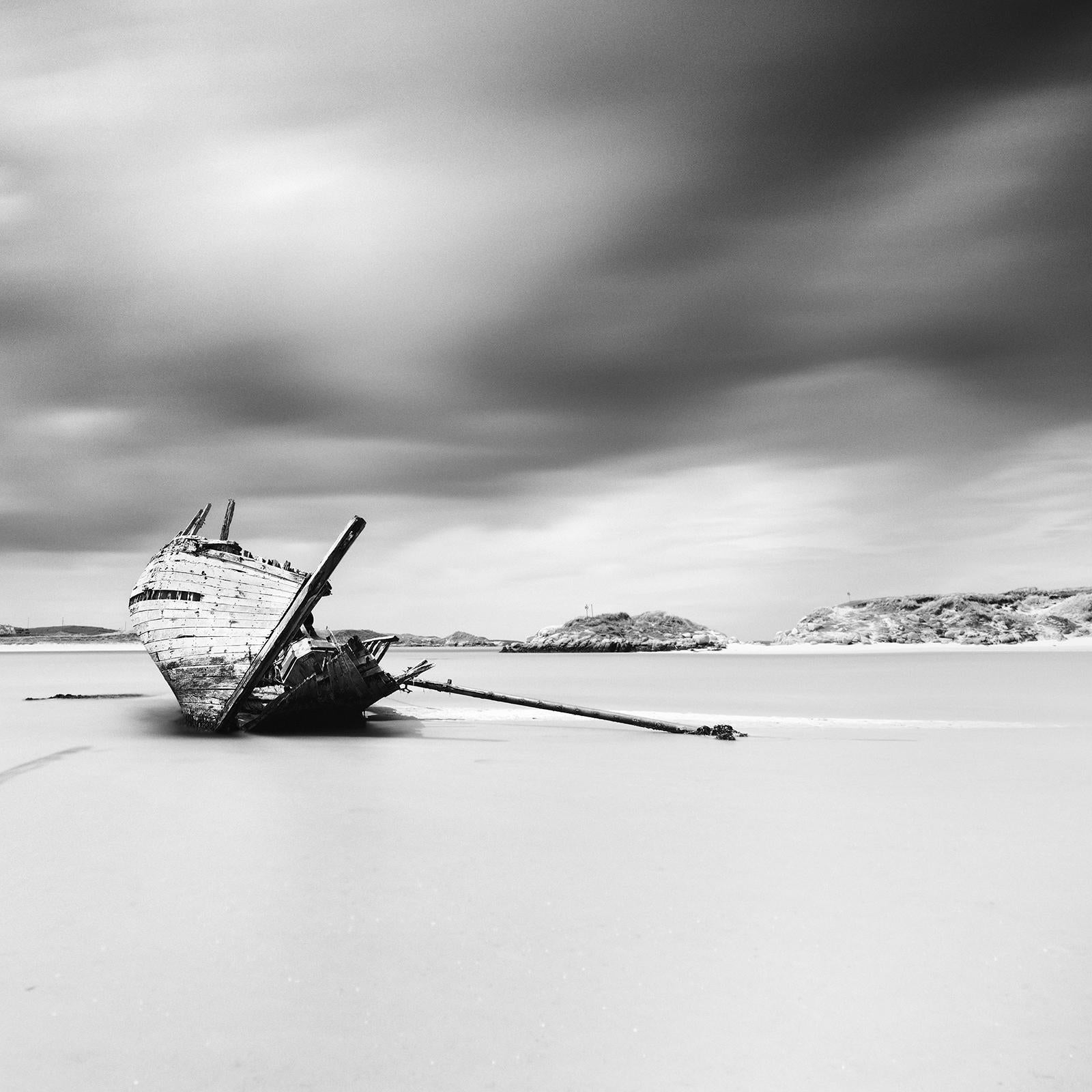 Bad Eddies Boat, Irish coast, Ireland, black and white photography, landscape For Sale 2