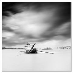 Bad Eddies Boat, Irish coast, Ireland, black and white photography, landscape