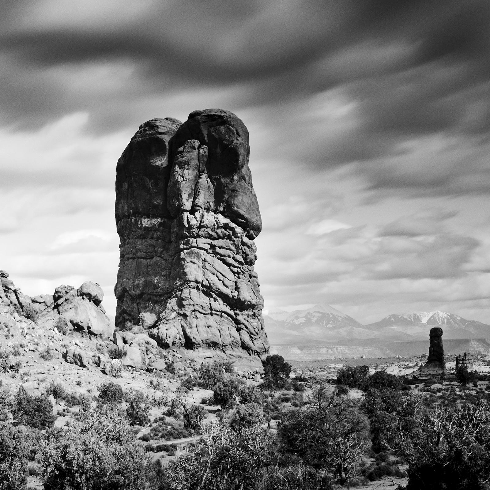 Balanced Rock, Arches National Park, black and white photography, art landscape For Sale 3