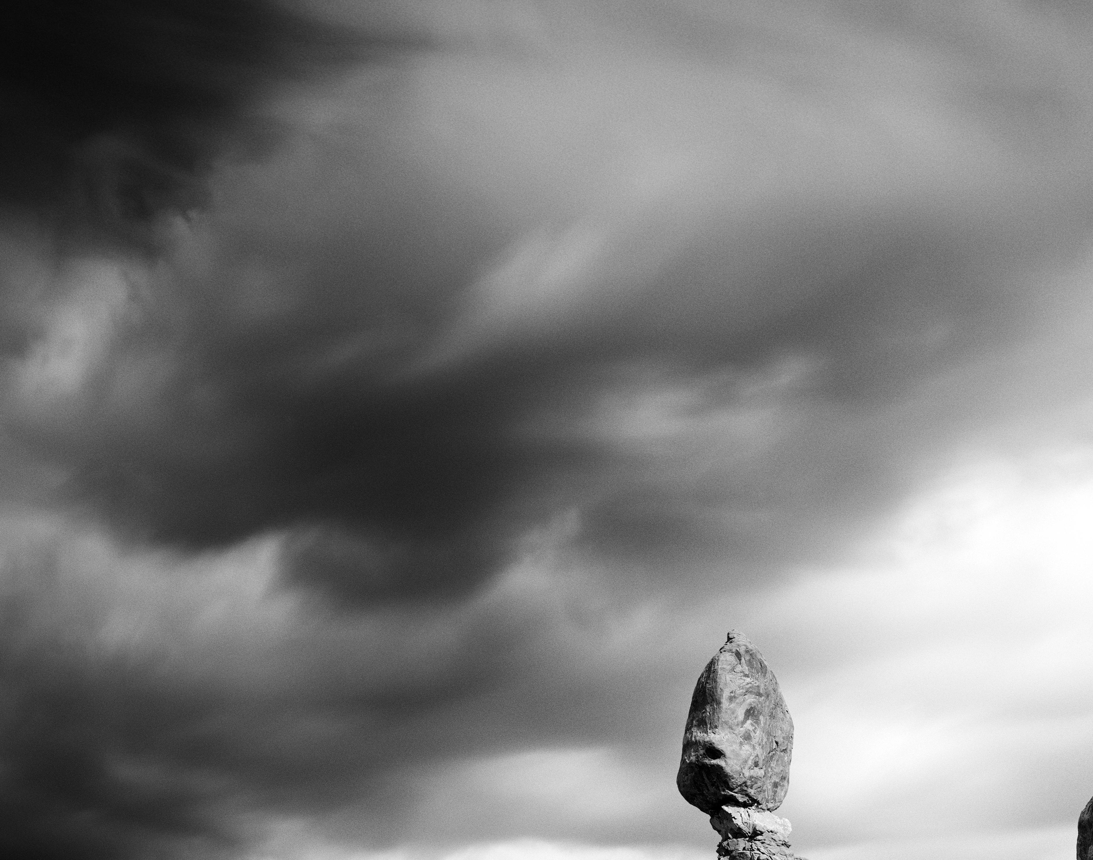 Balanced Rock, Arches National Park, USA, black and white photography, landscape For Sale 2