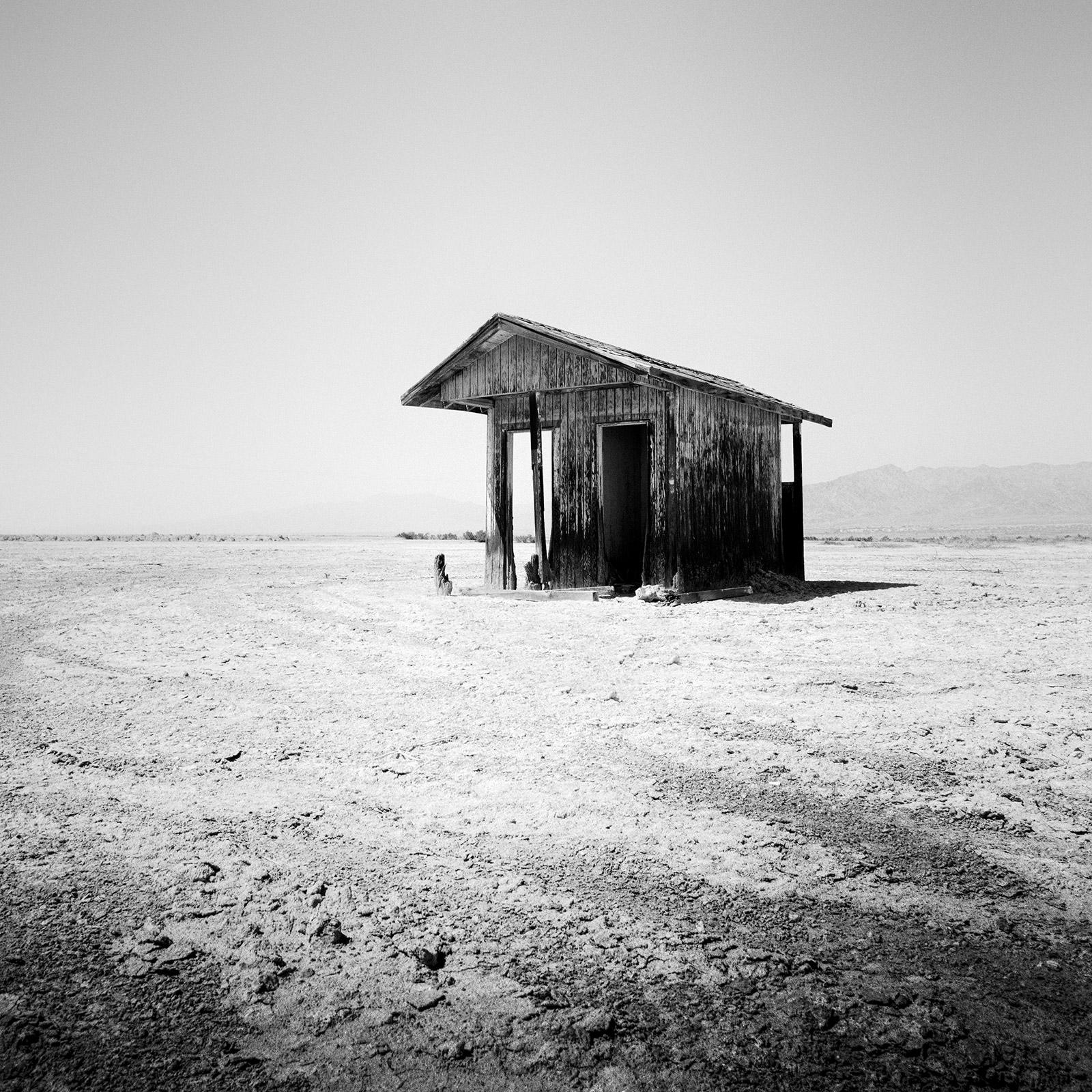 Bath House, Salton Sea, Californie, photographie d'art de paysage en noir et blanc