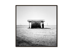 Bath House, Salton Sea, California, USA, black and white landscape photography