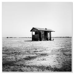 Bath House, Salton Sea, California, USA, black and white landscape photography
