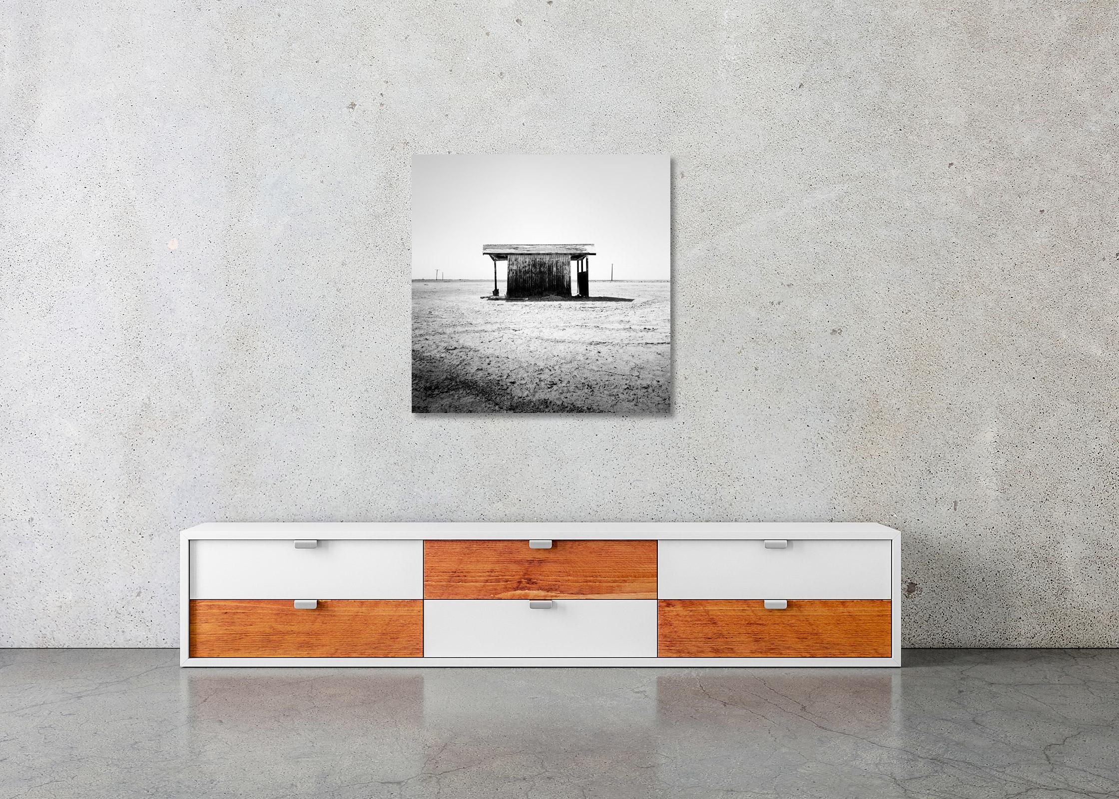 Bath House, Salton Sea, California, USA, black and white landscape photography For Sale 2