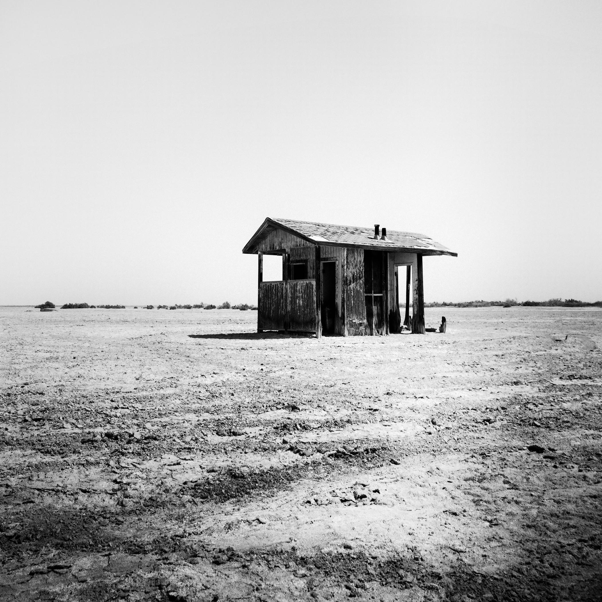 Bath House, Salton Sea, Californie, États-Unis, photographie de paysage en noir et blanc