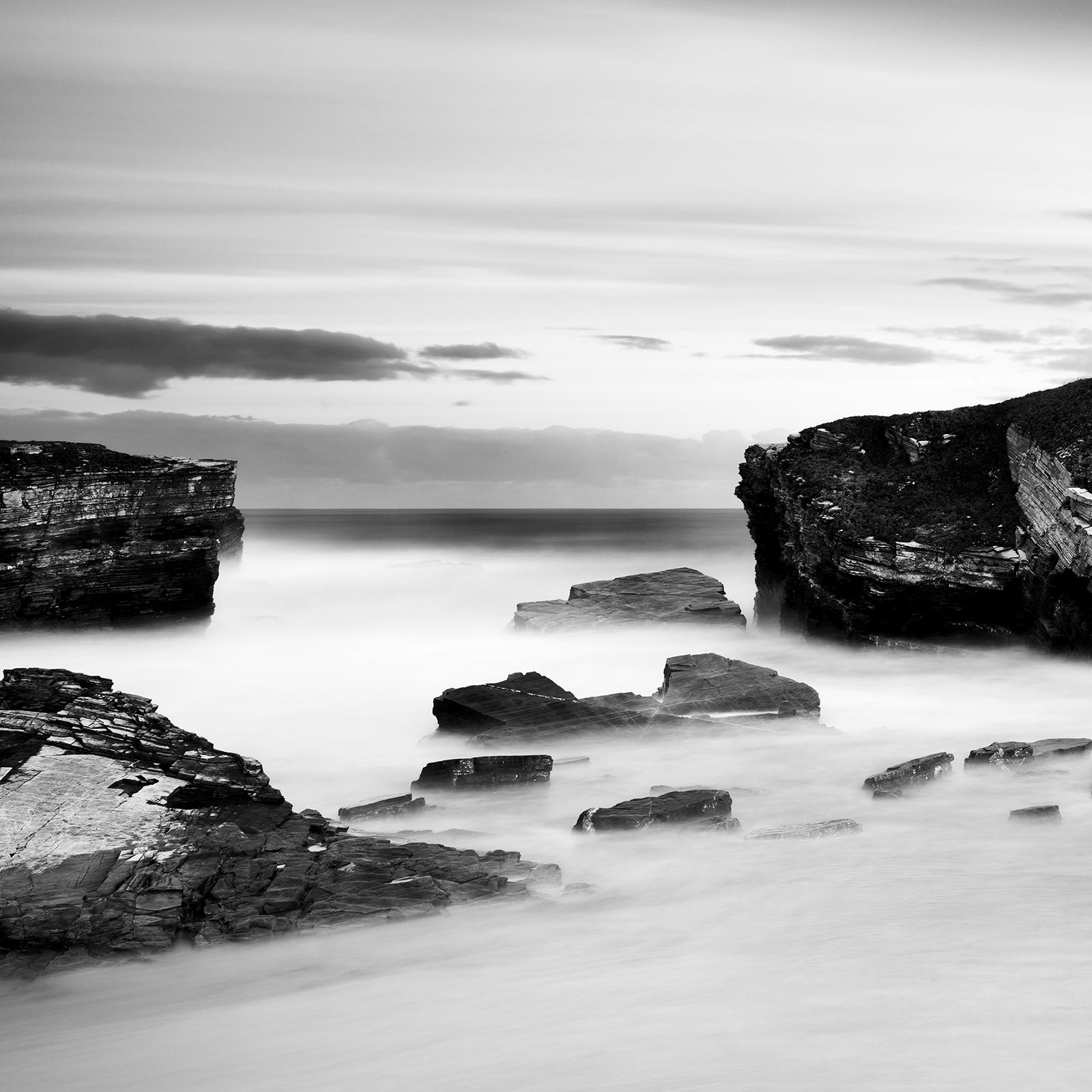 Bay of Biscay, Giant Rocks, Atlantic Coast, Spain, black and white landscape  For Sale 6