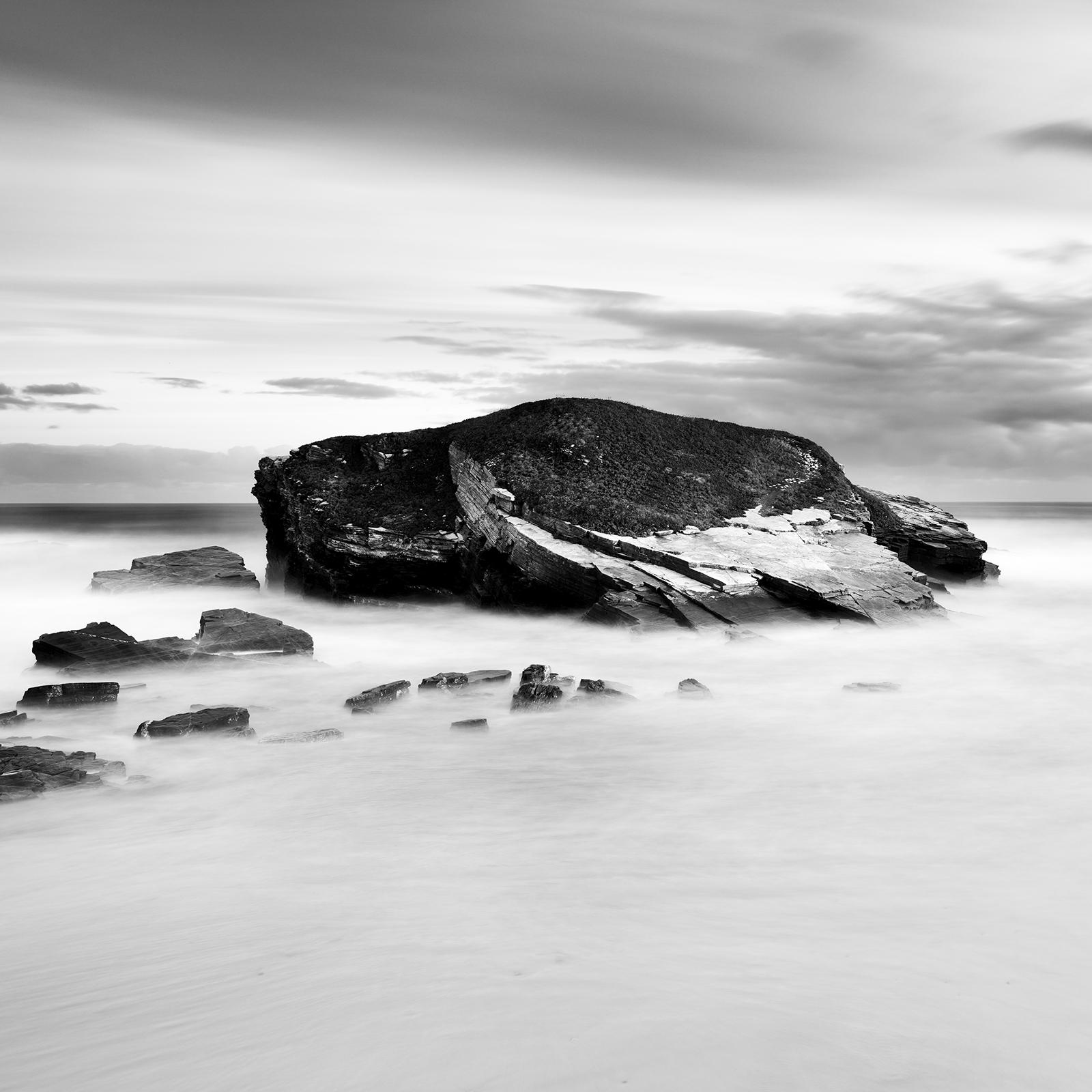 Bay of Biscay, Giant Rocks, Atlantic Coast, Spain, black and white landscape  For Sale 4