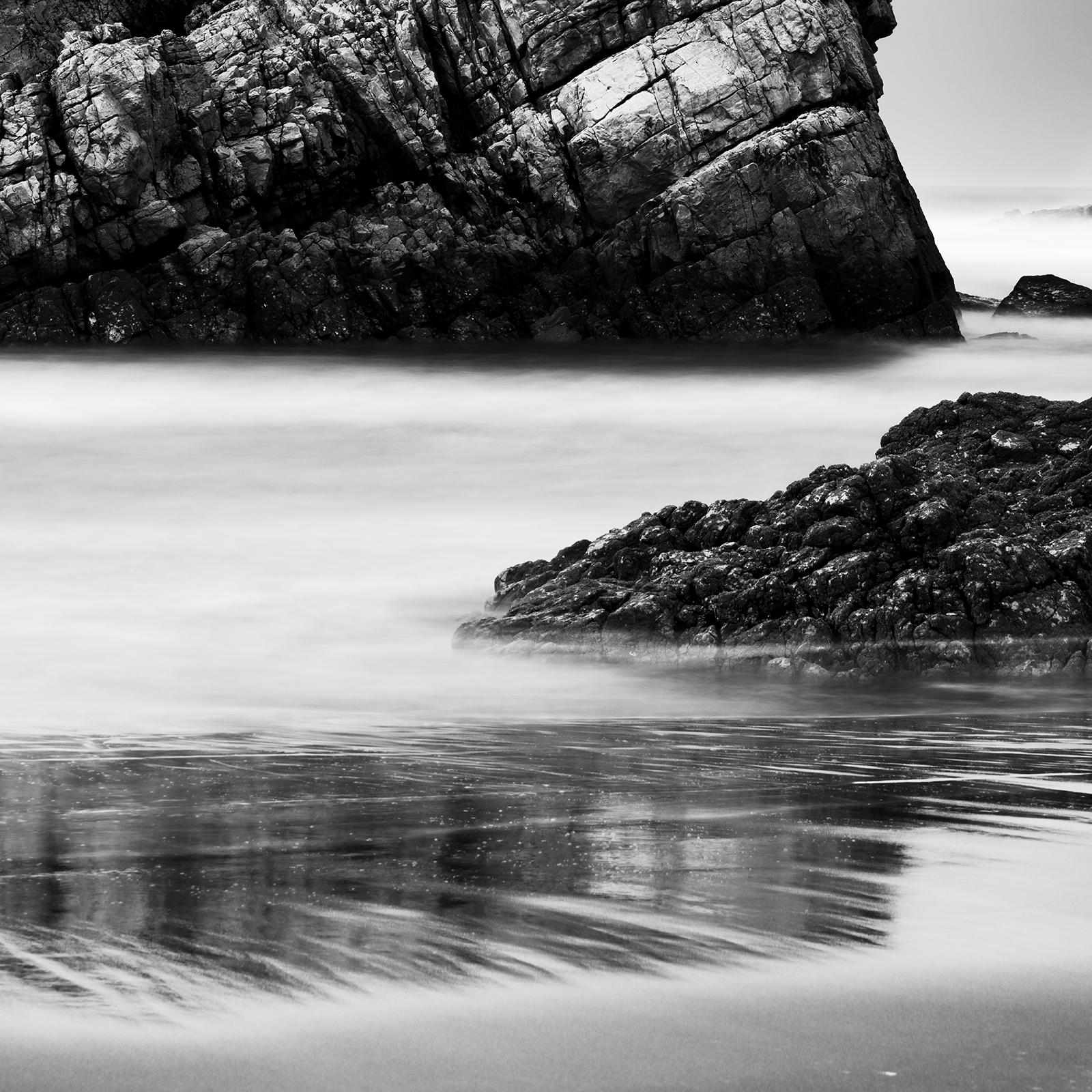Bay of Biscay, shoreline, beach, Spain, black and white landscape photography For Sale 6