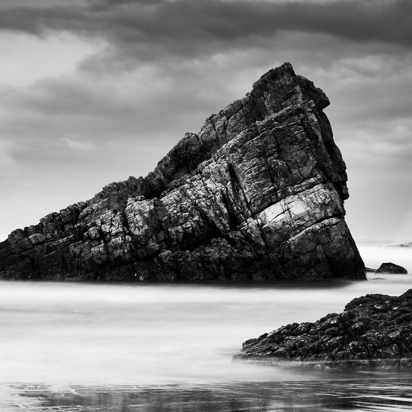 Bay of Biscay, shoreline, beach, Spain, black and white landscape photography For Sale 4