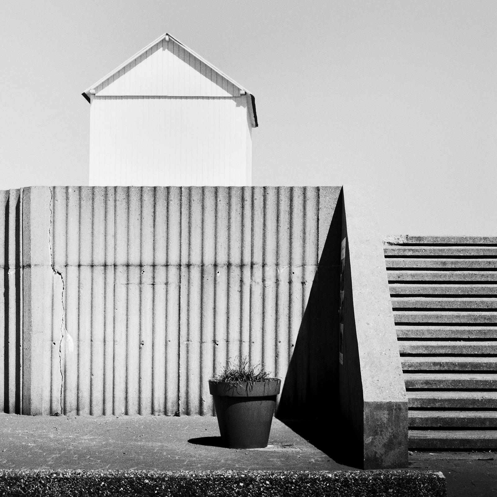 Beach Huts, Hauts-de-France, black and white photography, art print, landscape For Sale 3