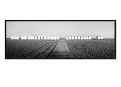 Beach Huts Panorama, fotografía en blanco y negro, paisaje, edición limitada