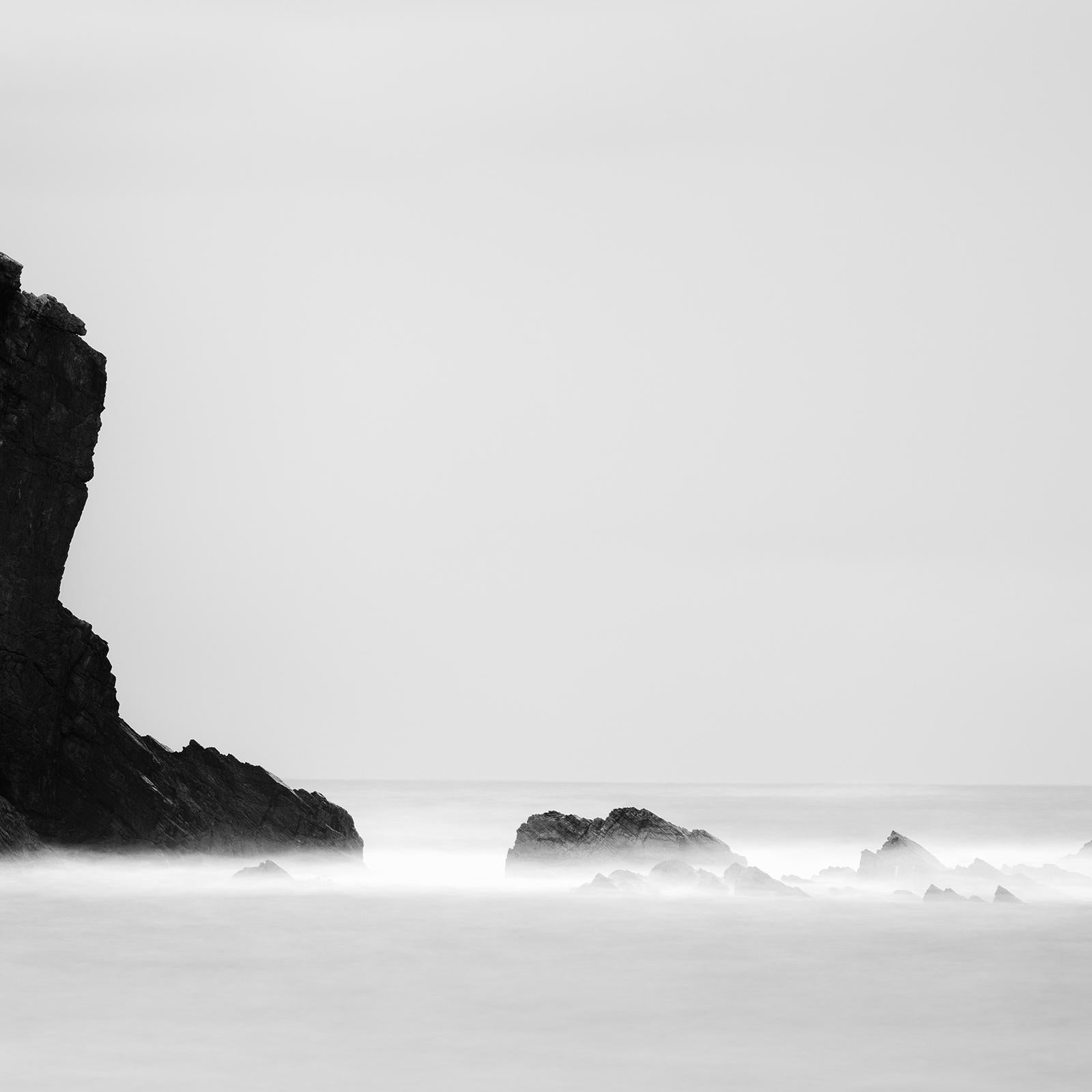 Beach of Silencio Panarama, Spain, minimal fine art, black and white photography For Sale 6