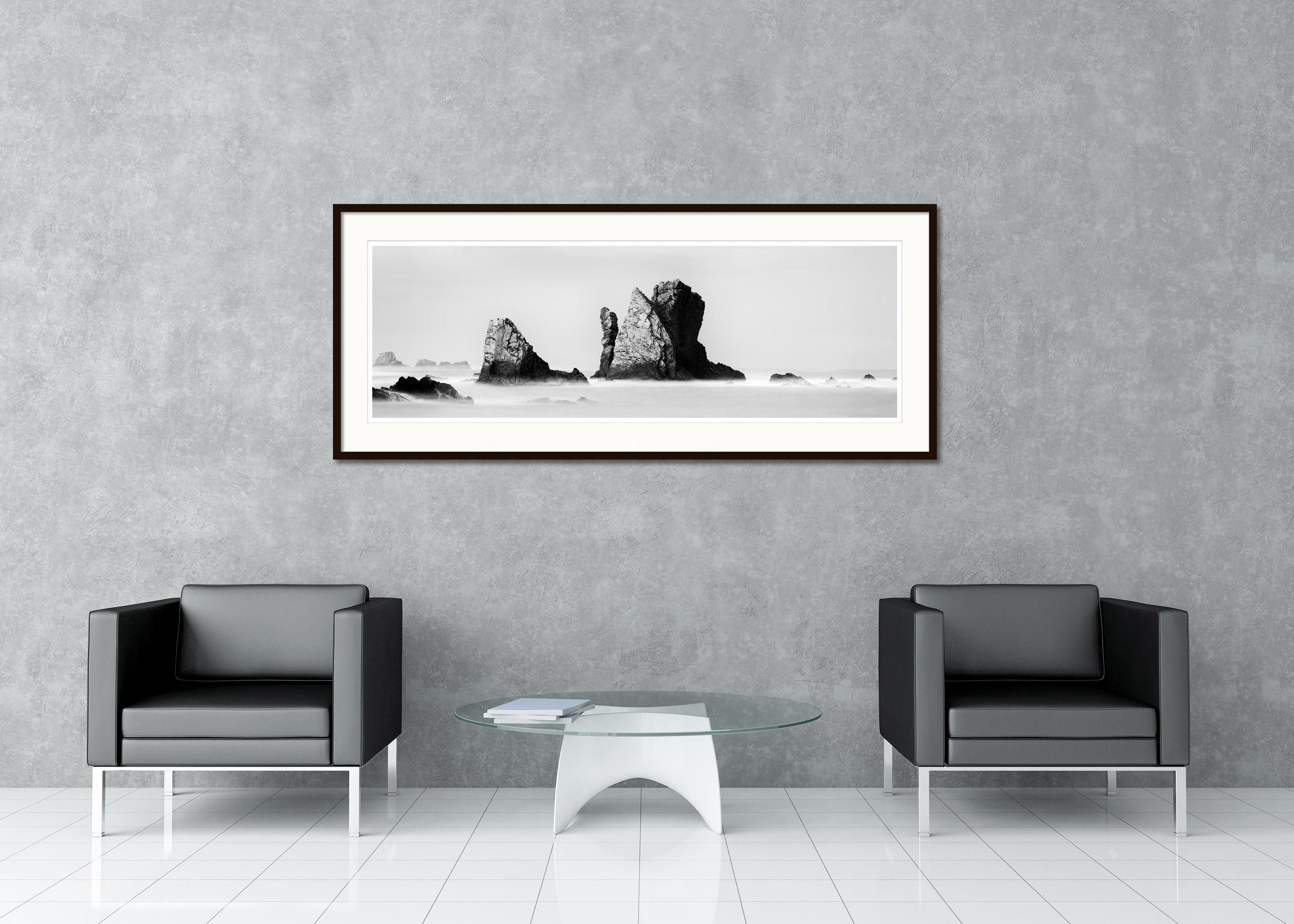 Beach of Silencio Panarama, Spain, minimal fine art, black and white photography For Sale 1