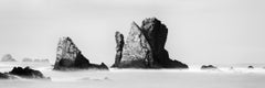 Strand von Silencio Panarama, Spanien, minimalistische bildende Kunst, Schwarz-Weiß-Fotografie