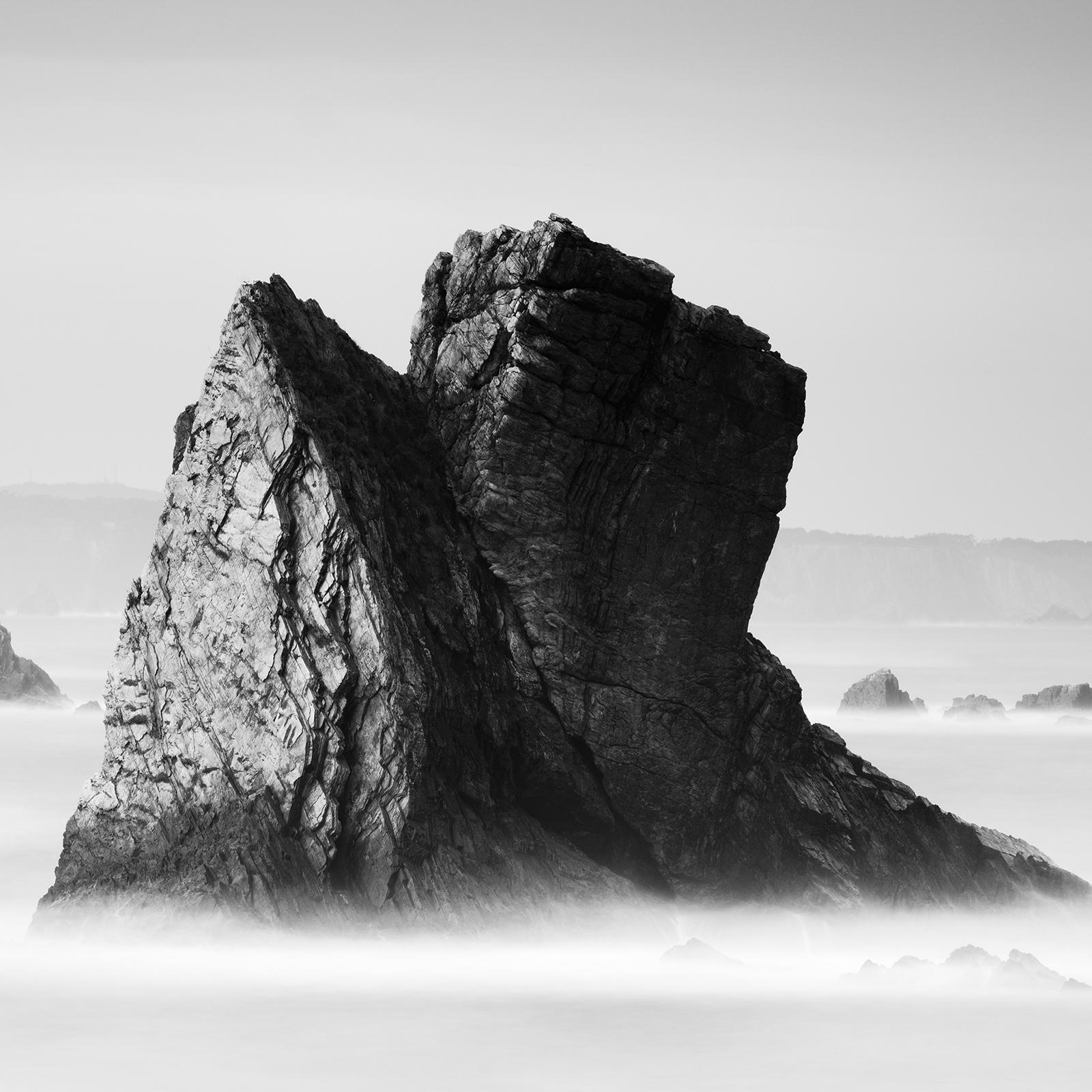 Beach of Silencio, Rocks, Atlantic Ocean, black and white photography, seascape For Sale 6