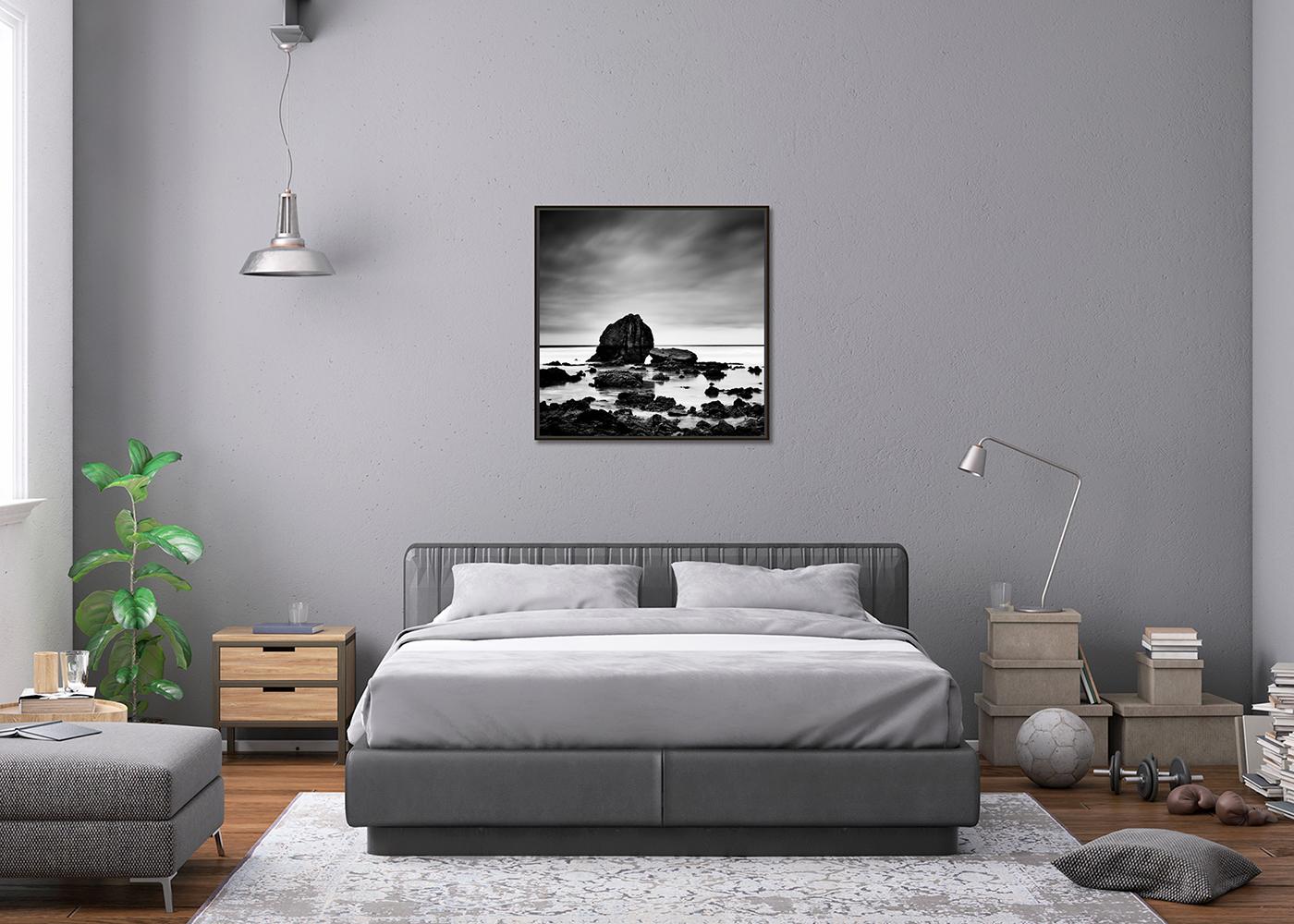 Roca de playa, piedras gigantes, costa, fotografía en blanco y negro, edición limitada en venta 1