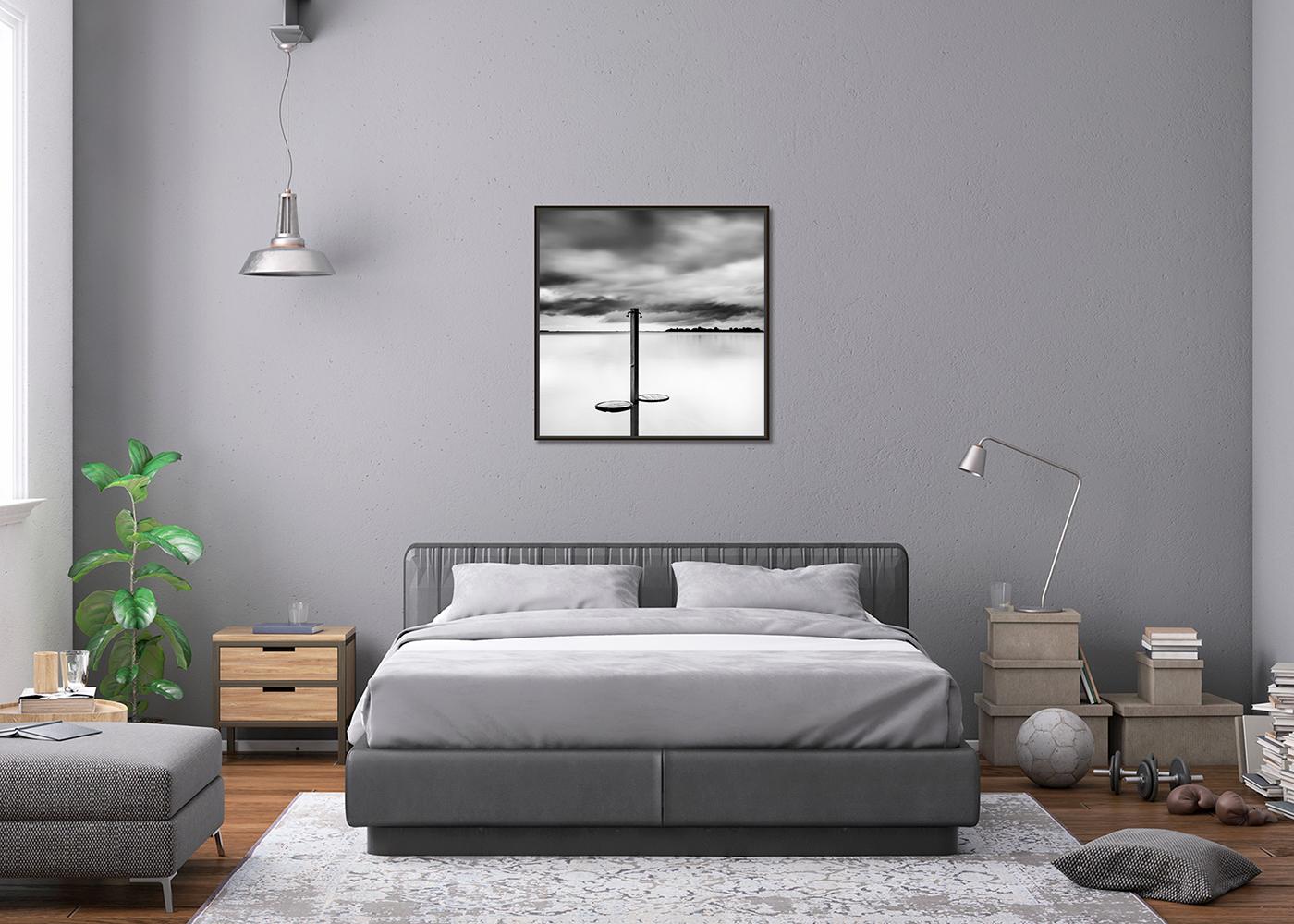 Douche de plage, tempête, Toscane, photographie en édition limitée, paysage marin monochrome en vente 2
