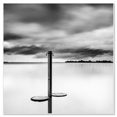Beach Shower in a Storm, Tuscany — Limited-Edition Monochrome Seascape Photo