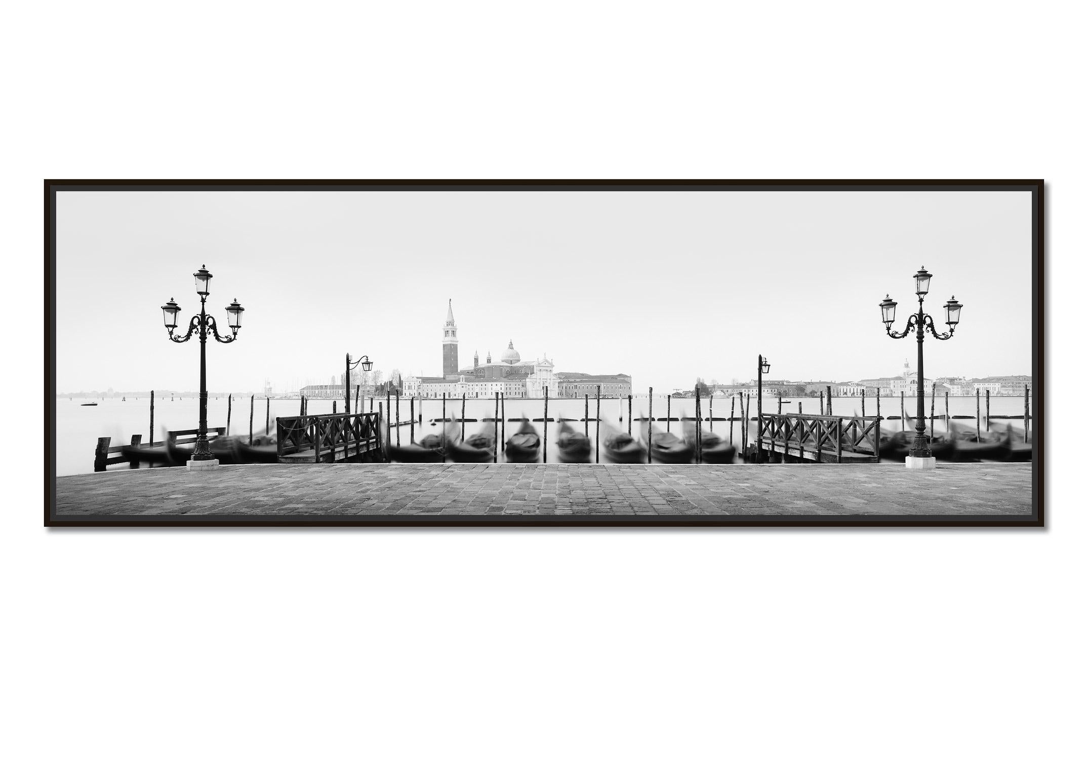 Between the Lights, Venice, black and white art panorama cityscape photography - Photograph by Gerald Berghammer
