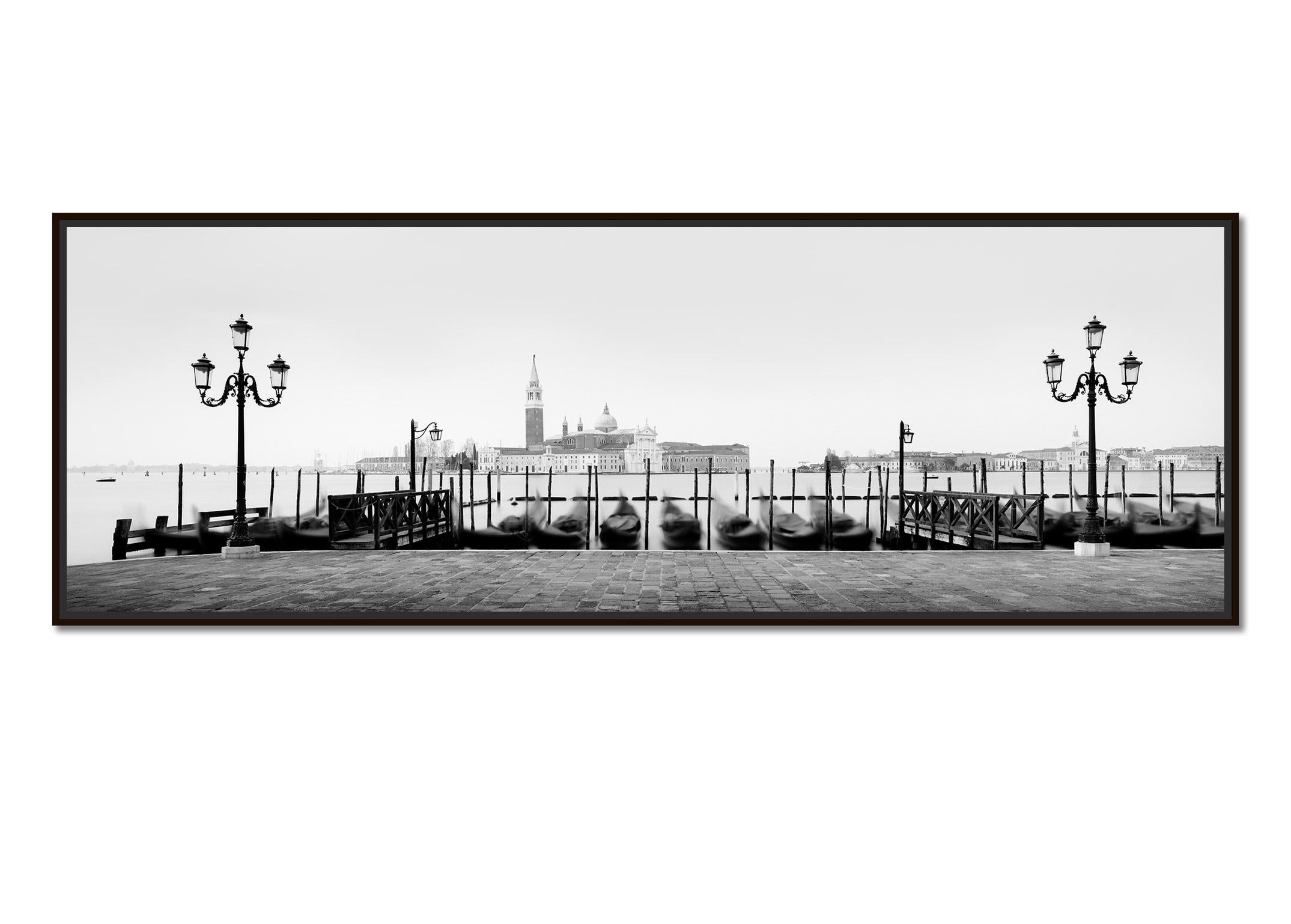 Between the Lights, Venice, black and white panorama art cityscape photography - Photograph by Gerald Berghammer