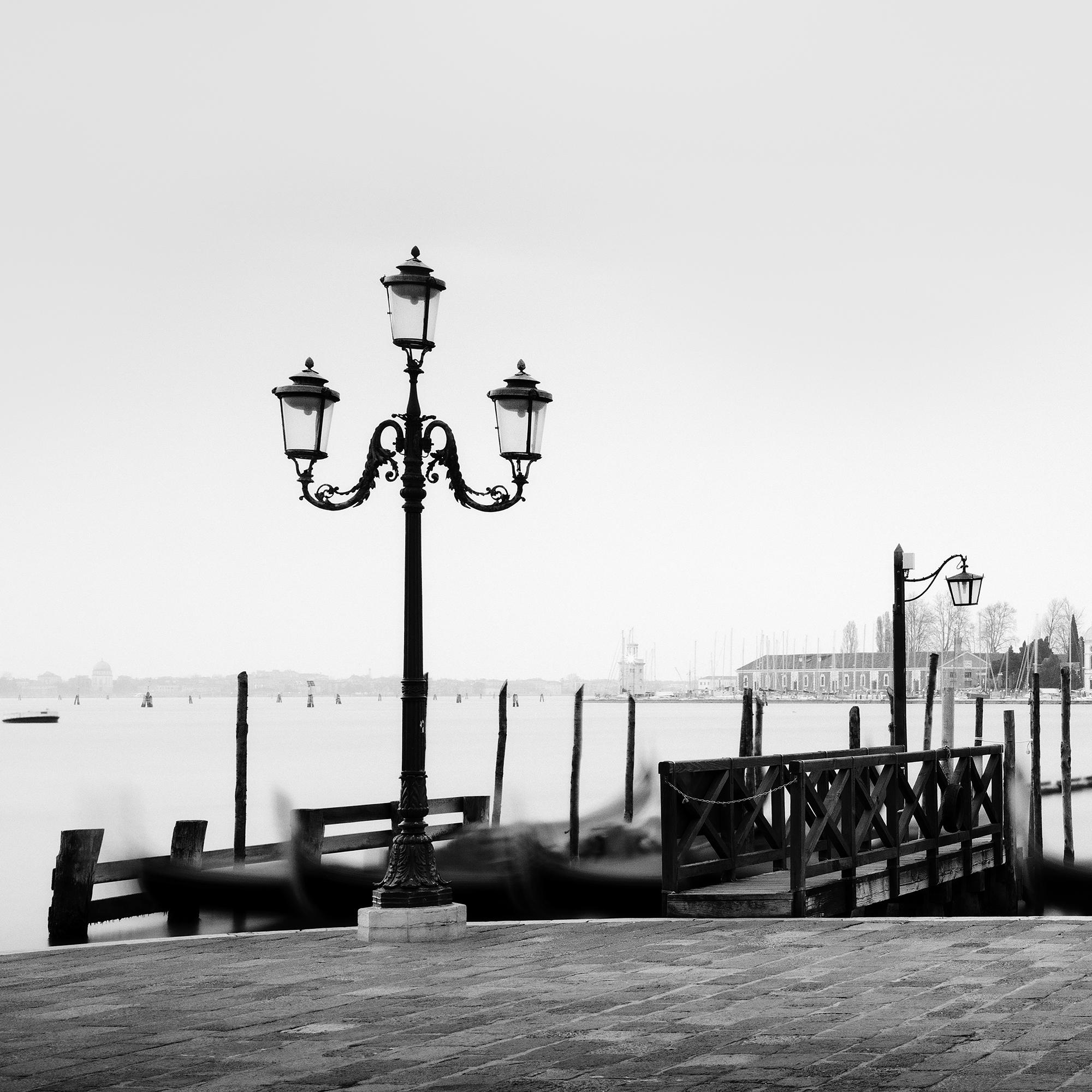Between the Lights, Venice, black and white panorama art cityscape photography For Sale 3