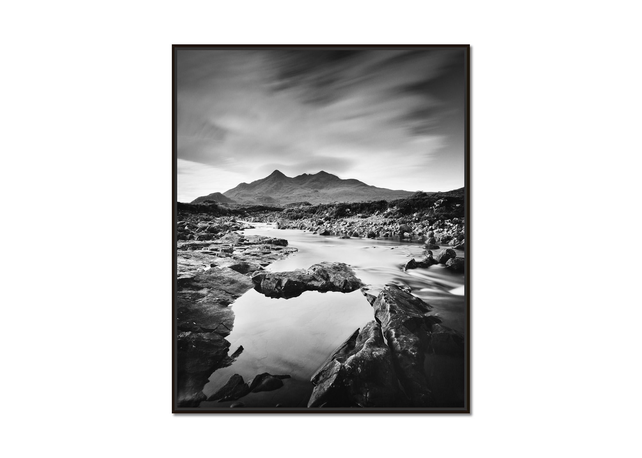 Black Cuillin Hills Mountains Scotland black and white landscape art photography - Photograph by Gerald Berghammer