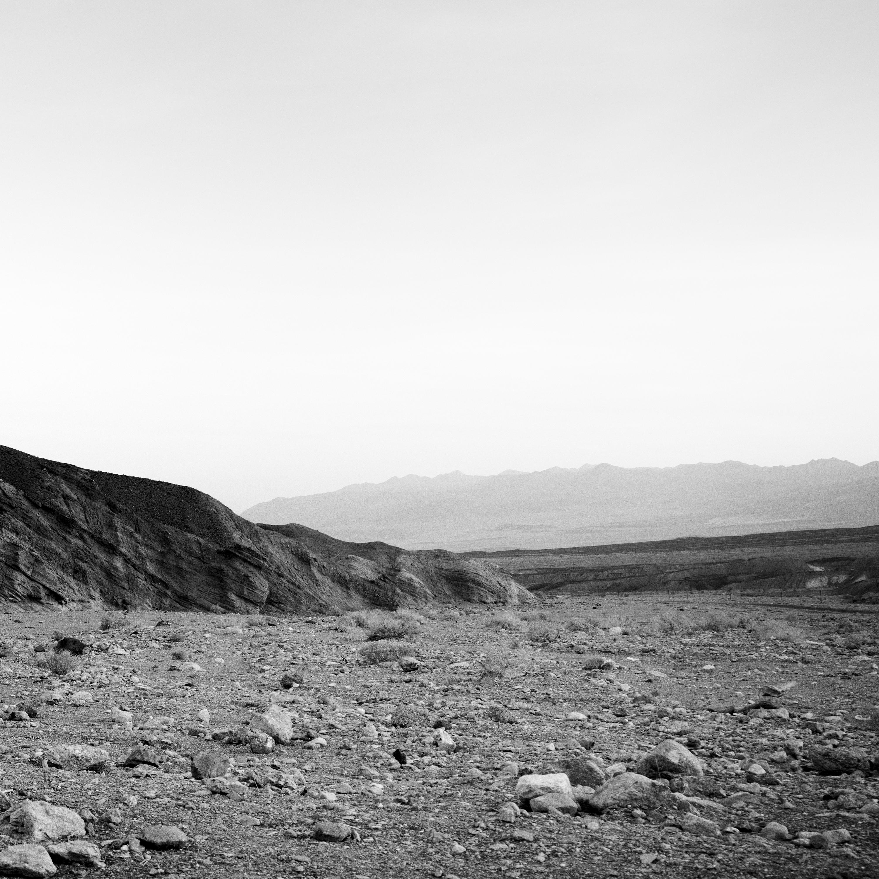 Black Rock, mountains, Death Valley, USA, black and white landscape photography For Sale 5