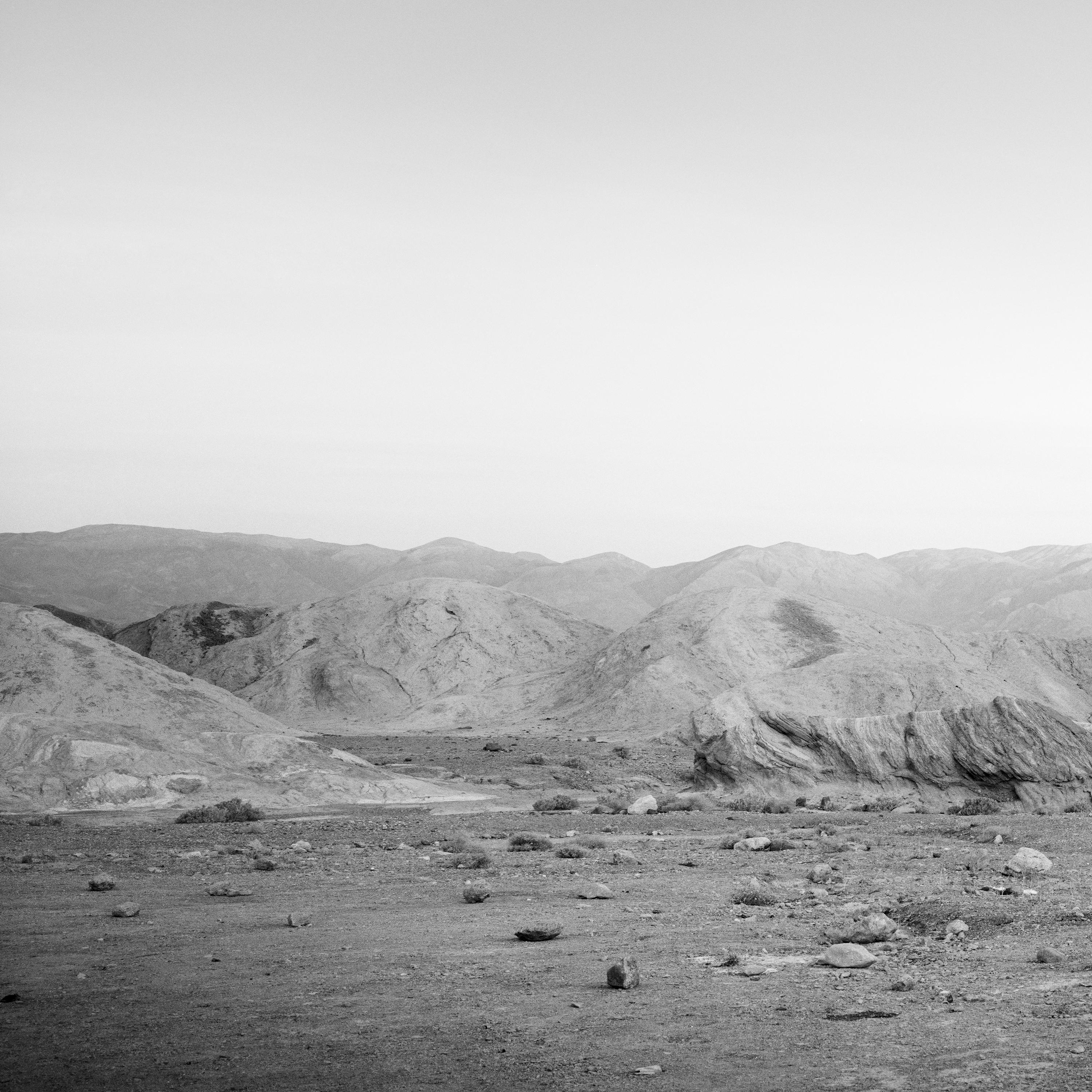 Black Rock, mountains, Death Valley, USA, black and white landscape photography For Sale 3
