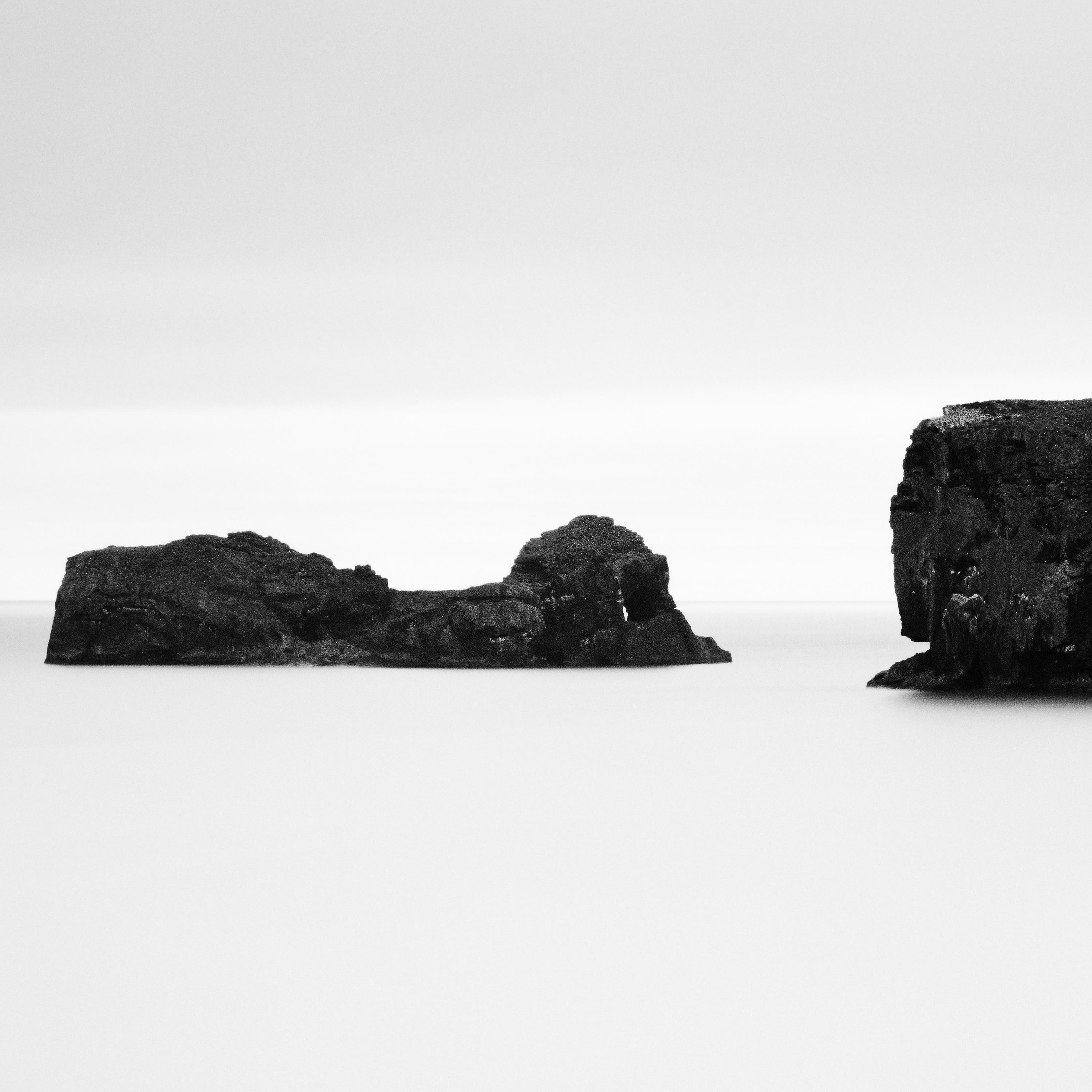 Black Rocks, Iceland, minimalism black and white fine art landscape photography For Sale 3