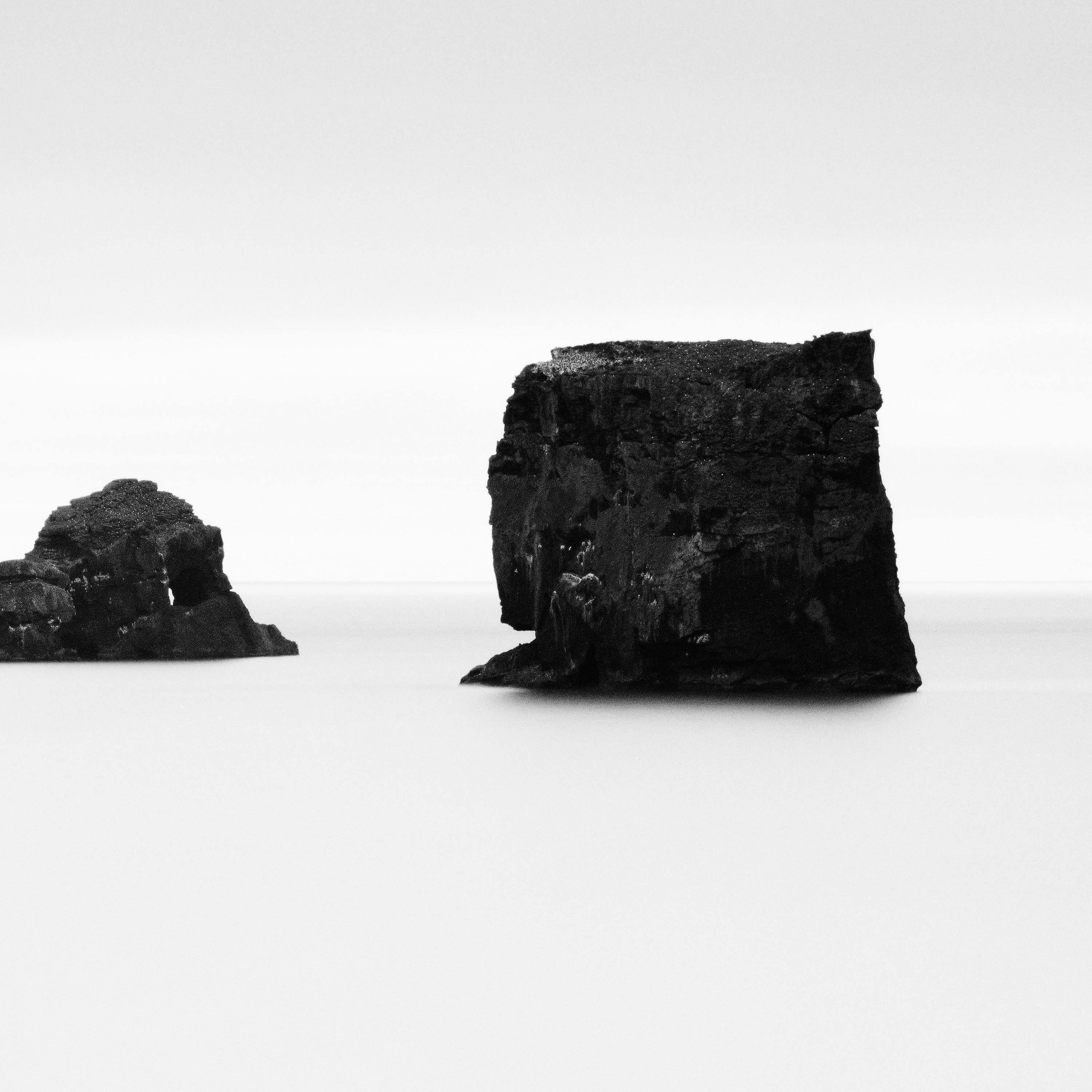 Black Rocks, Iceland, minimalism black and white fine art landscape photography For Sale 4