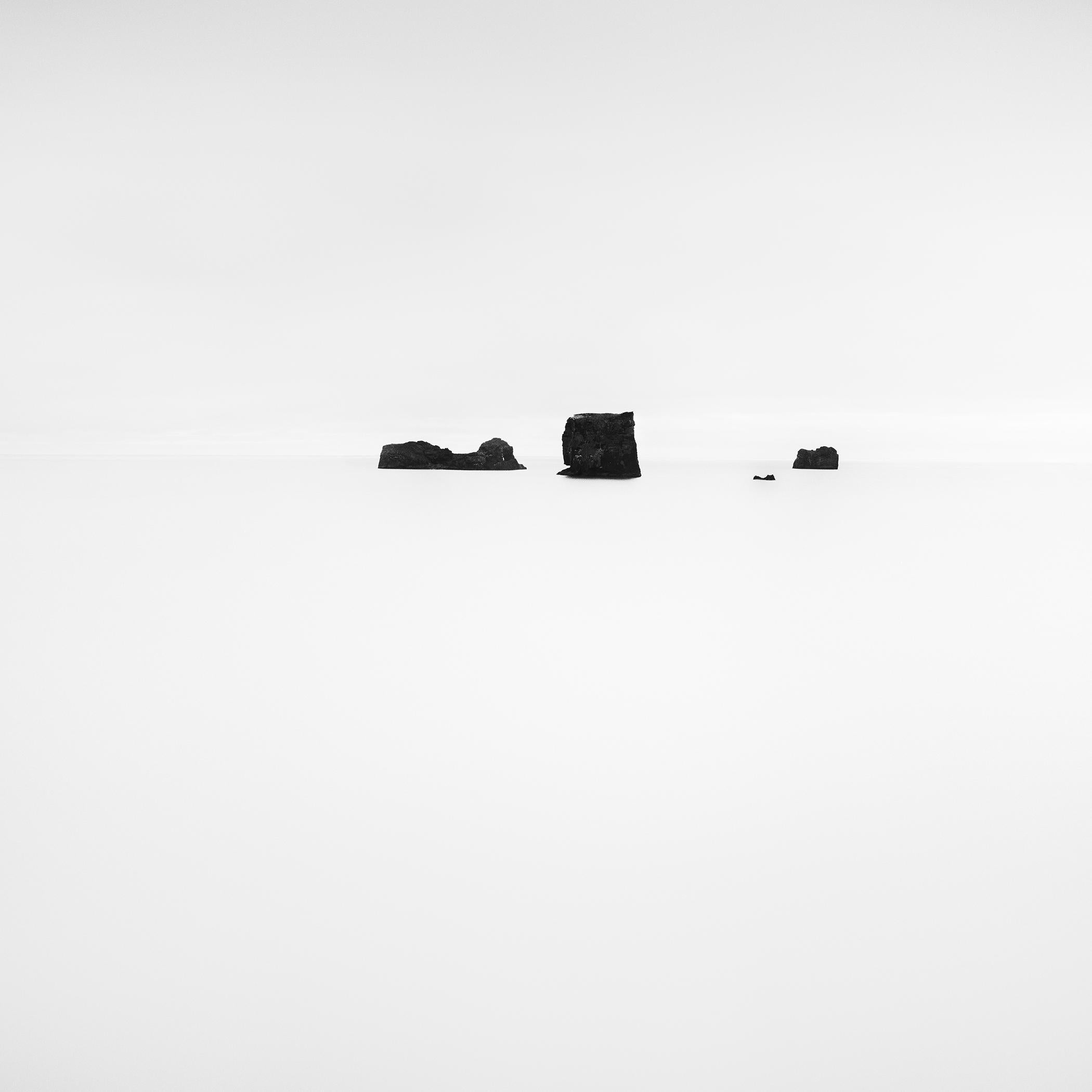 Gerald Berghammer Black and White Photograph - Black Rocks Iceland minimalist black and white