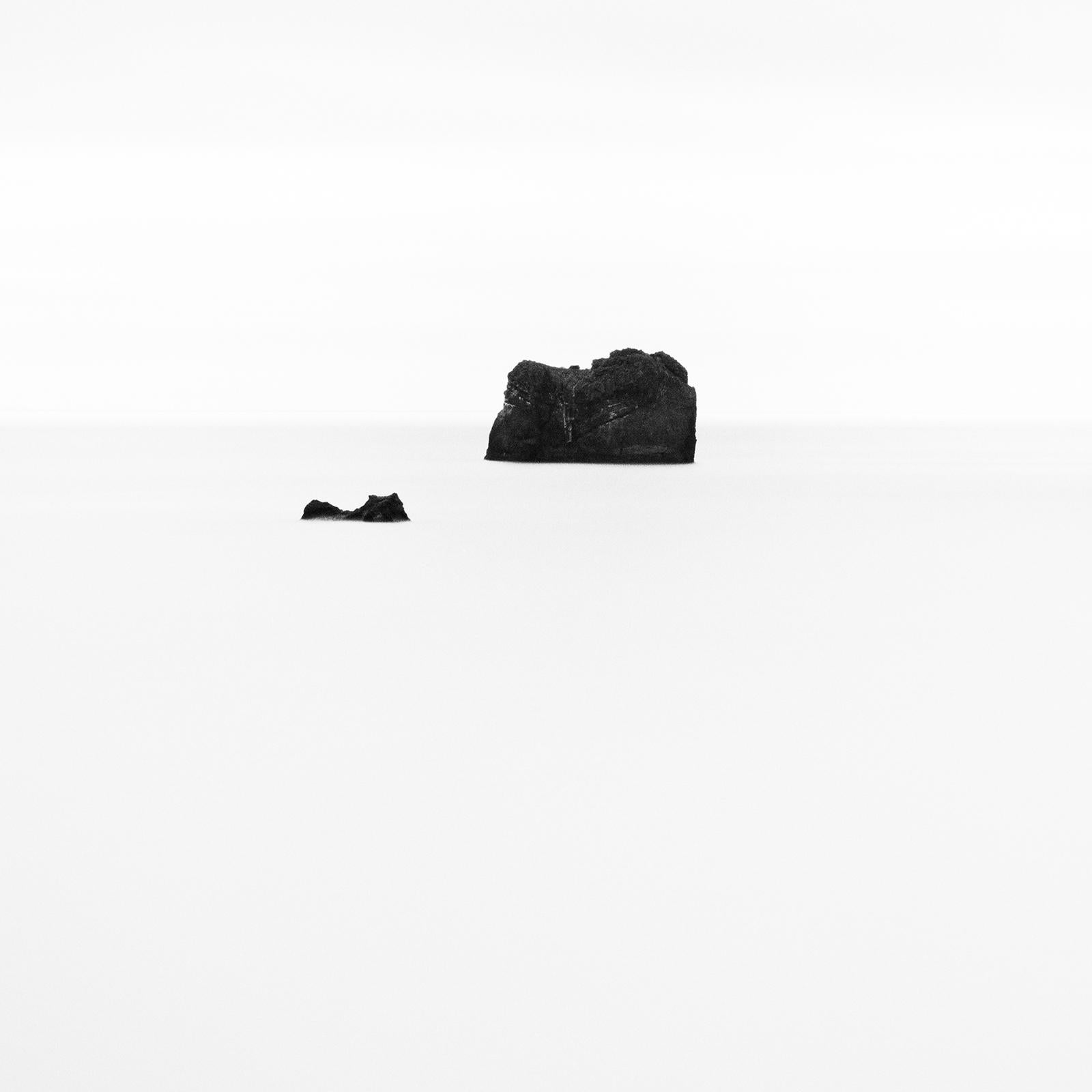 Black Rocks, Iceland, minimalist black and white photography, seascape fine art For Sale 3