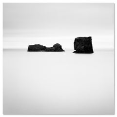 Black Rocks 1, Iceland – Black and White Minimalist Seascape, Limited Edition
