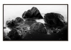 Black Stone Beach, black and white photograph, limited edition seascape print