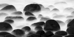 Spiaggia di Black Stone, Madeira, Portogallo, fotografia monocromatica di paesaggio marino, limited