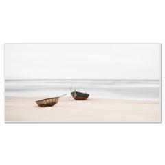 Two Boats on a Quiet Vietnam Shore — Limited Panoramic Fine Art Photograph