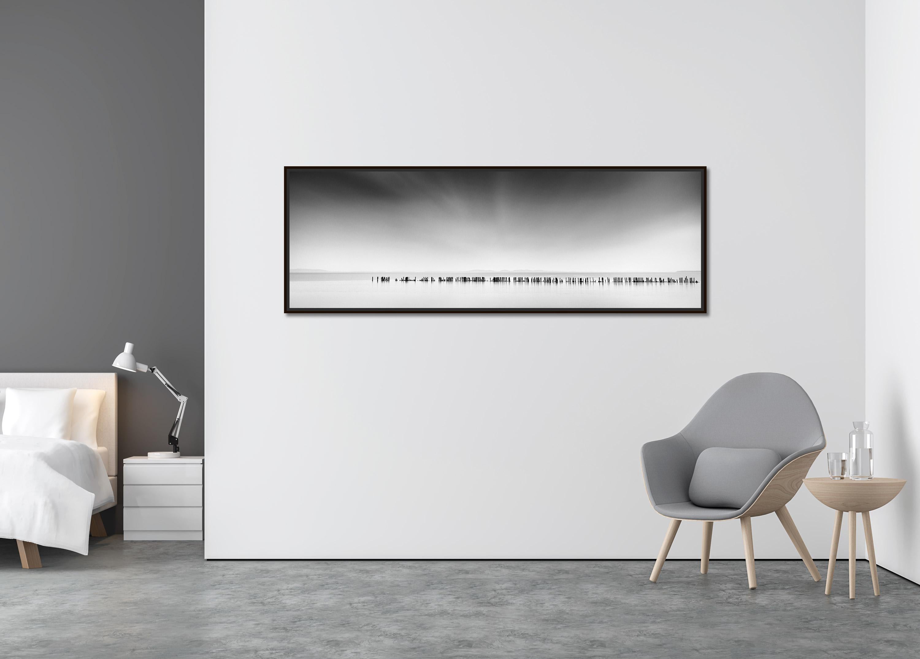 Sticks, Panorama, minimalisme, noir et blanc, photographie de paysage - Contemporain Photograph par Gerald Berghammer