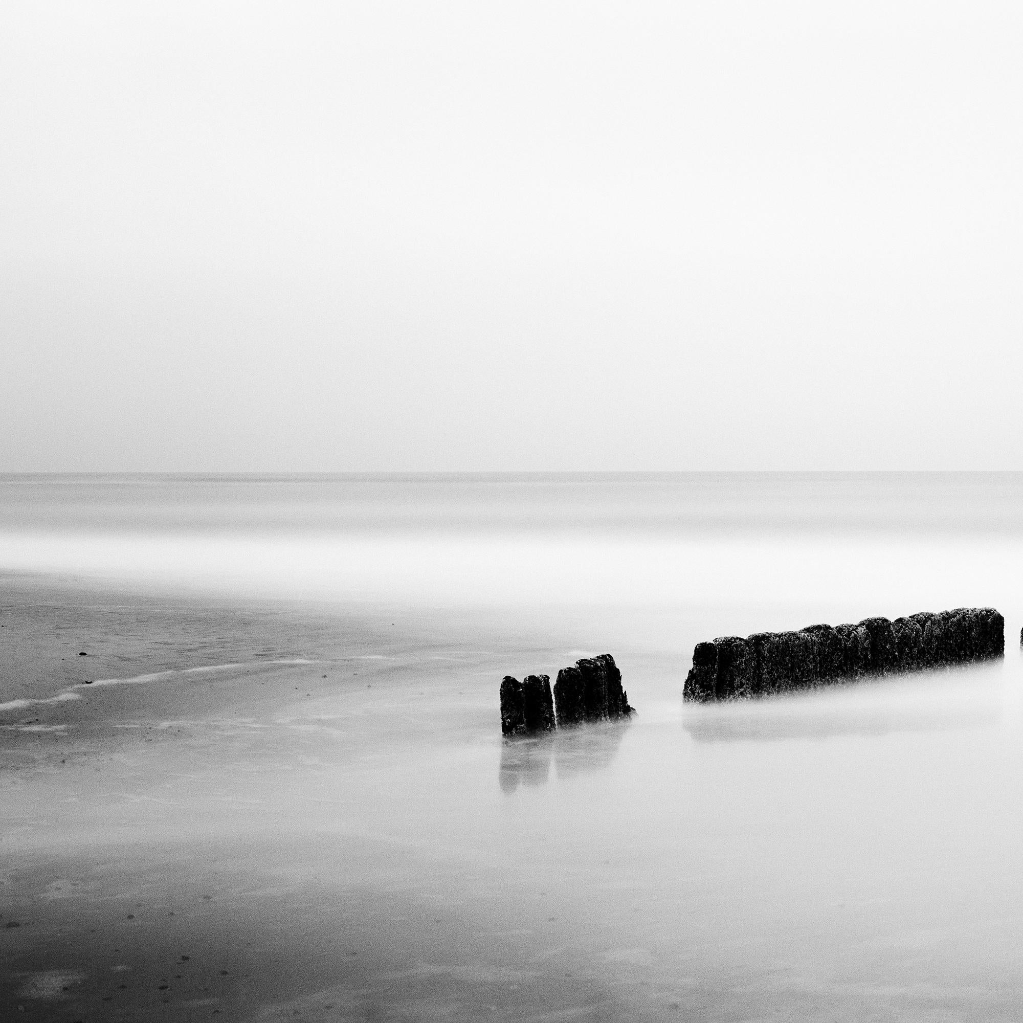 Brick in the Wall Groyne Sylt Germany black white fine art landscape photography For Sale 2