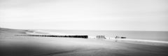 Broken Groyne, Beach, Sylt, Germany, black and white landscape photography print