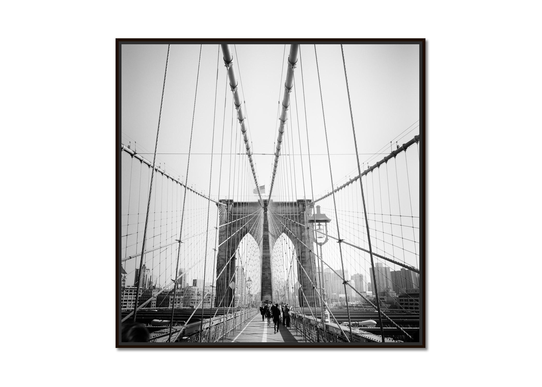 Brooklyn Bridge, New York City, USA, black and white photography, art landscape - Photograph by Gerald Berghammer