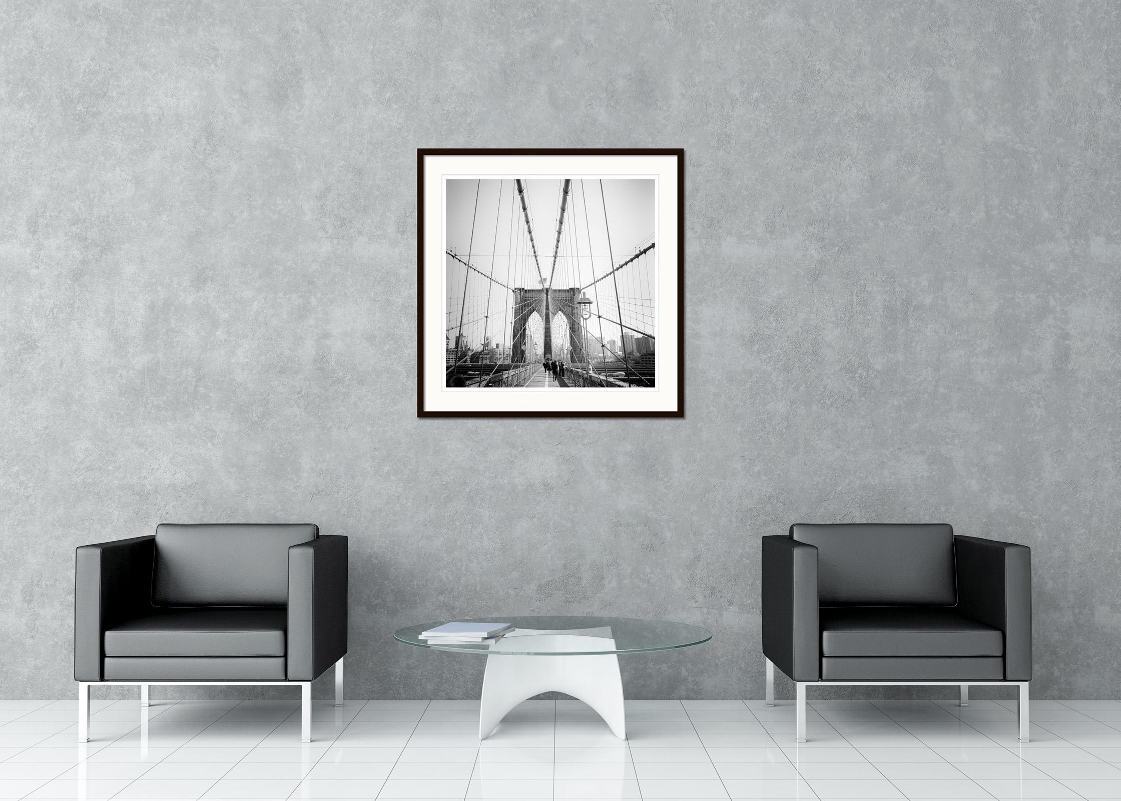 Brooklyn Bridge, New York City, USA, black and white photography, art landscape For Sale 1