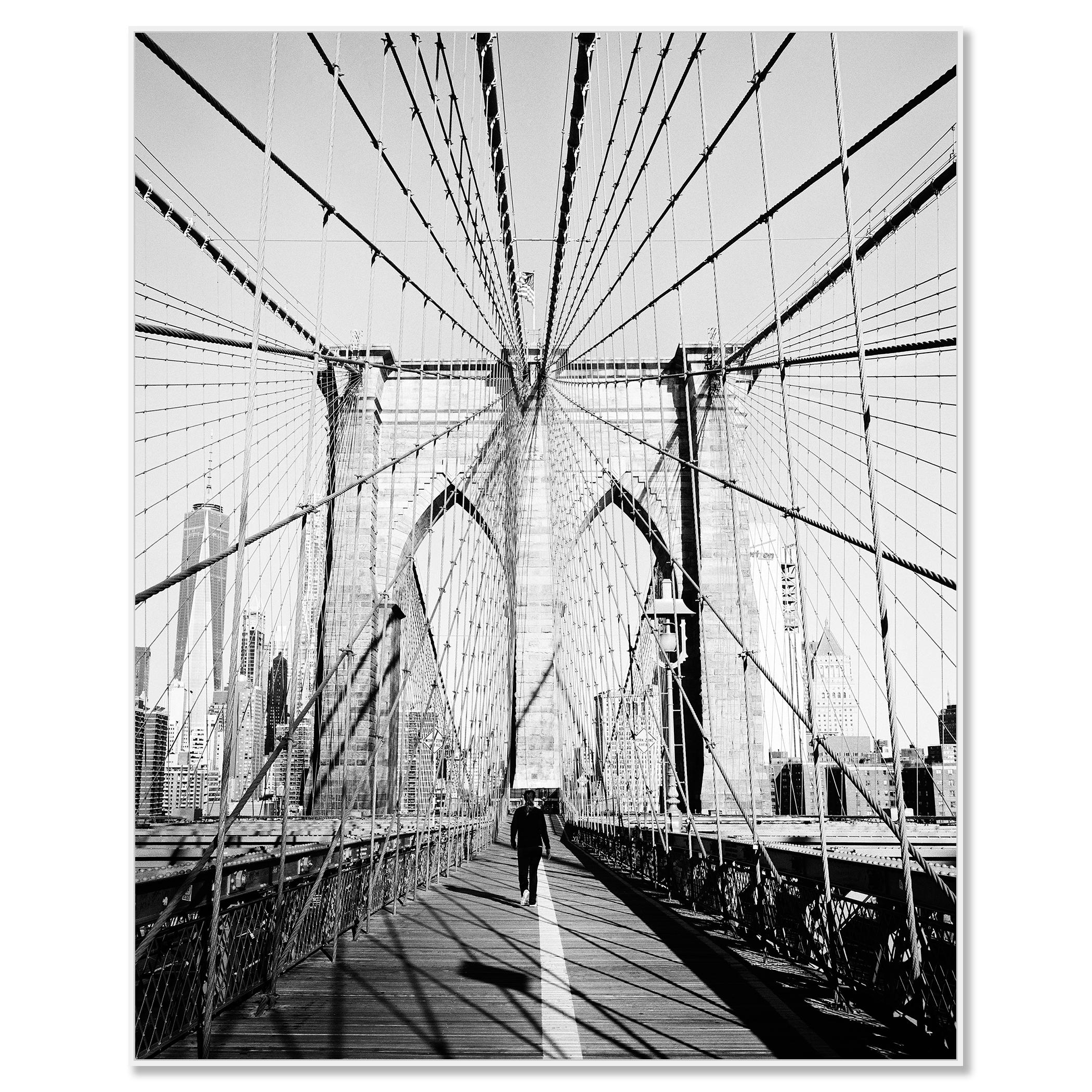 Brooklyn Bridge, New York City, USA, Schwarz-Weiß-Fotografie, Kunststadtlandschaft im Angebot 1