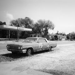 Buick for sale, classic car, Florida, USA, black and white landscape photography