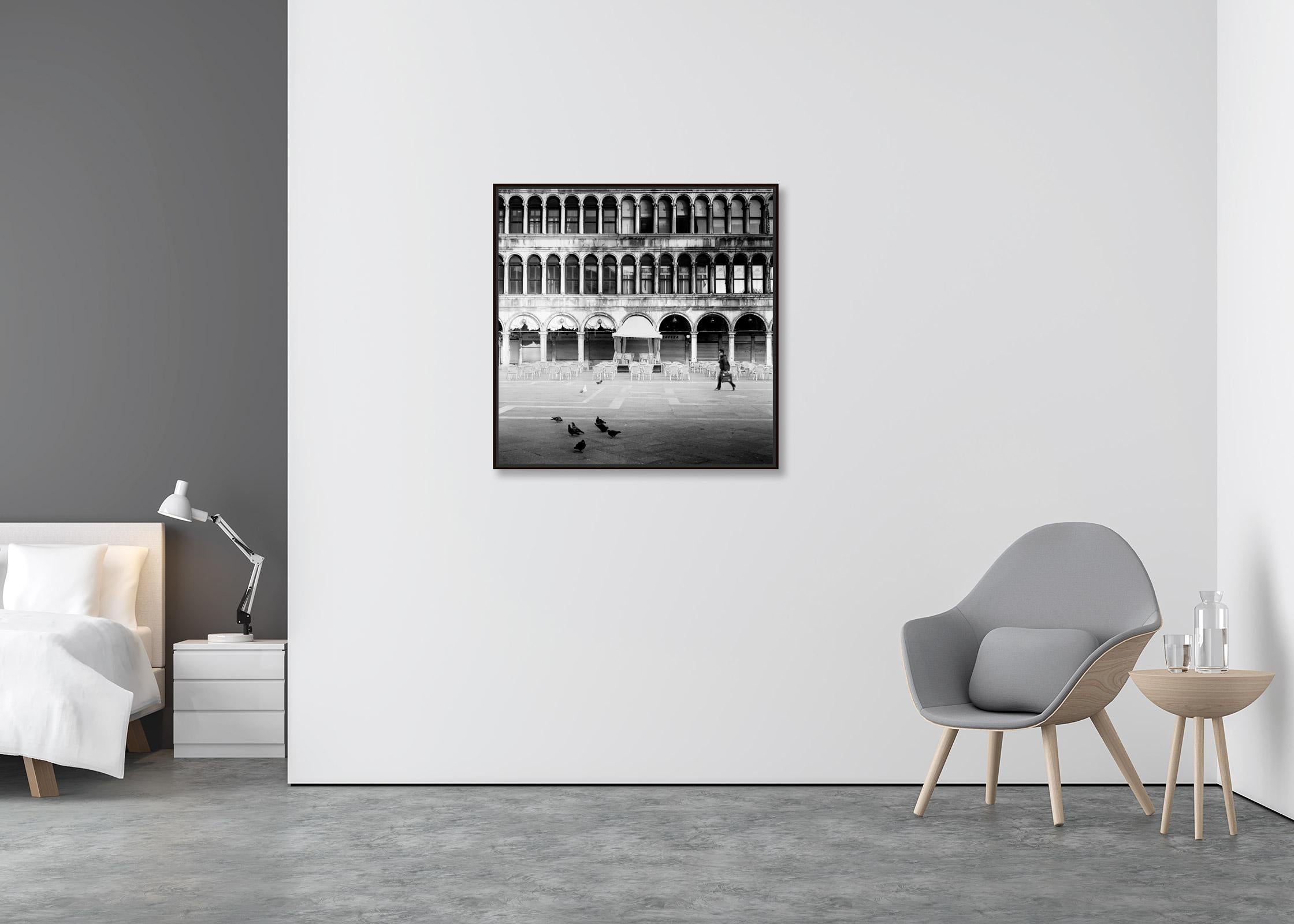 Caffe Florian San Marco Venice black and white fine art cityscape photography - Contemporary Photograph by Gerald Berghammer