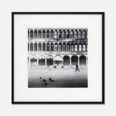 Caffè Florian, Venice, Streetart, black and white fine art cityscape, wood frame