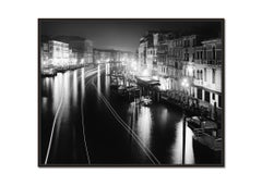 Canal Grande Night, Venice, black and white, fine art cityscape photography